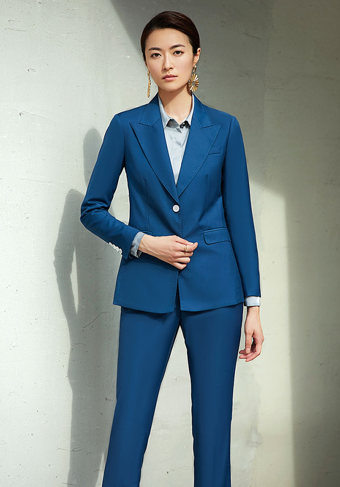 女士孔雀藍西服定制款